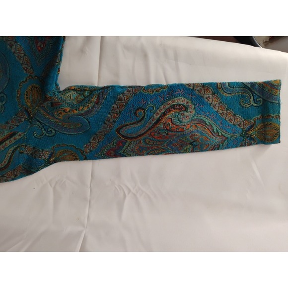 Vintage Don't Mess With Texas Womens SMALL Blue Tapestry Blazer Gold Buttons - Picture 15 of 15